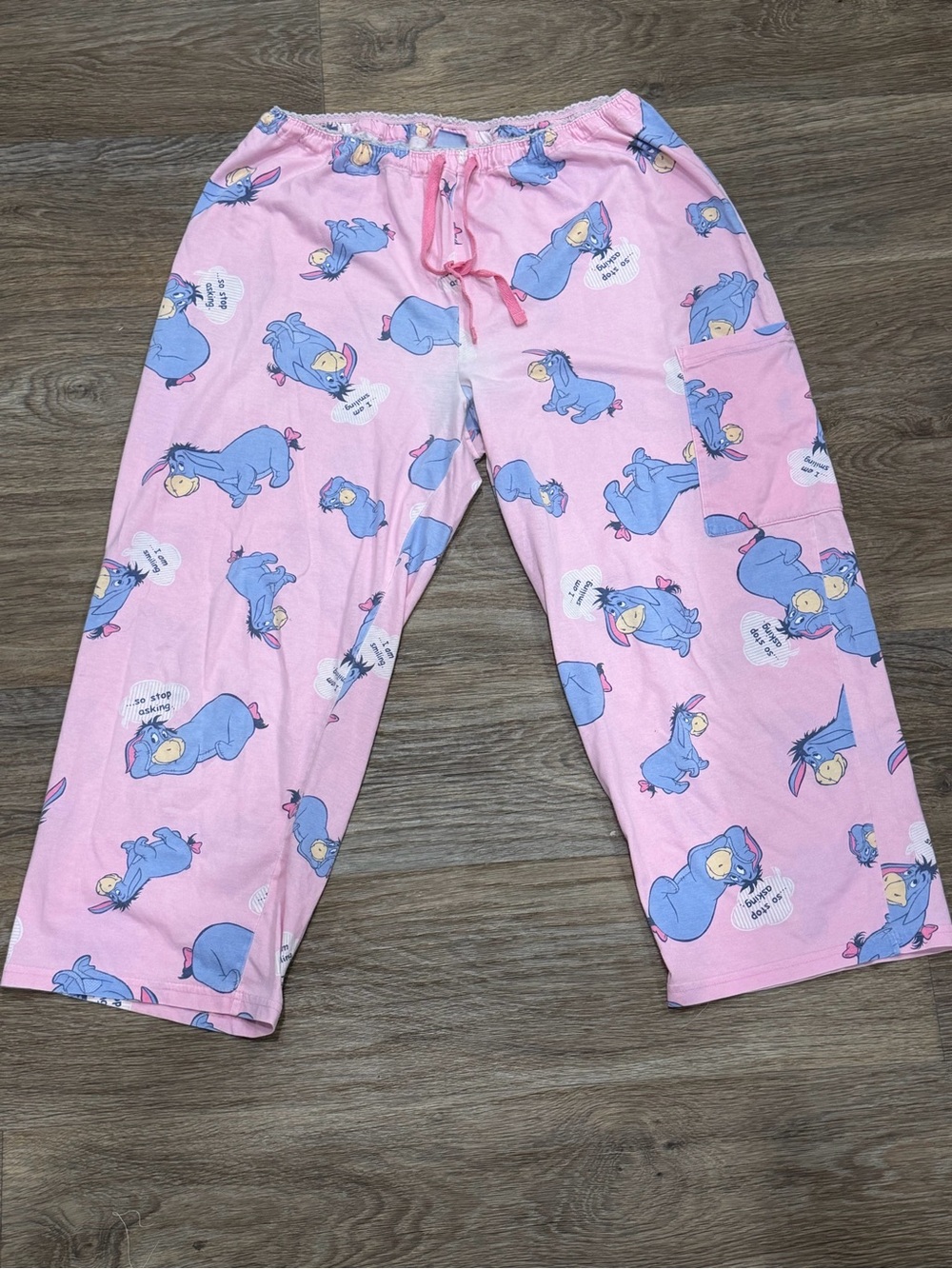 Disney Pink Eeyore Print Girls Pajama Pants